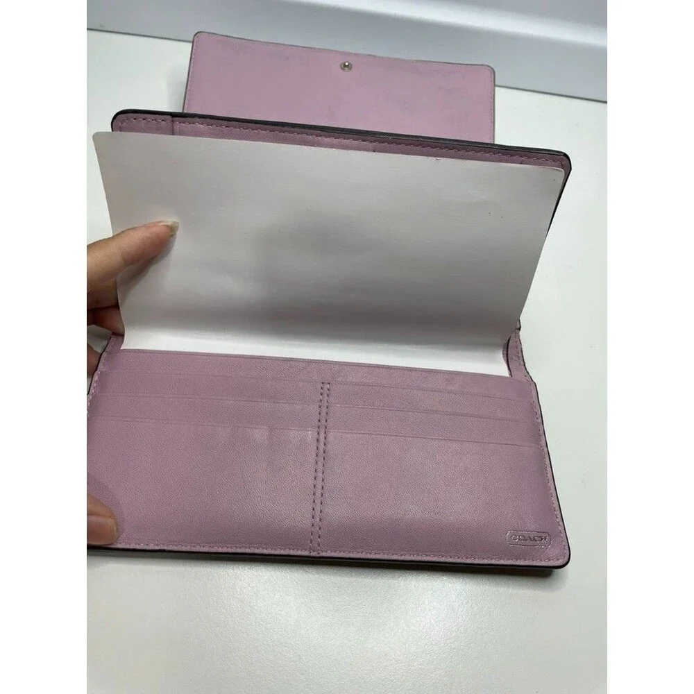 RARE COACH MADISON SLIM ENVELOPE TRIFOLD CHECKBOOK LEATHER CLUTCH PURSE WALLET